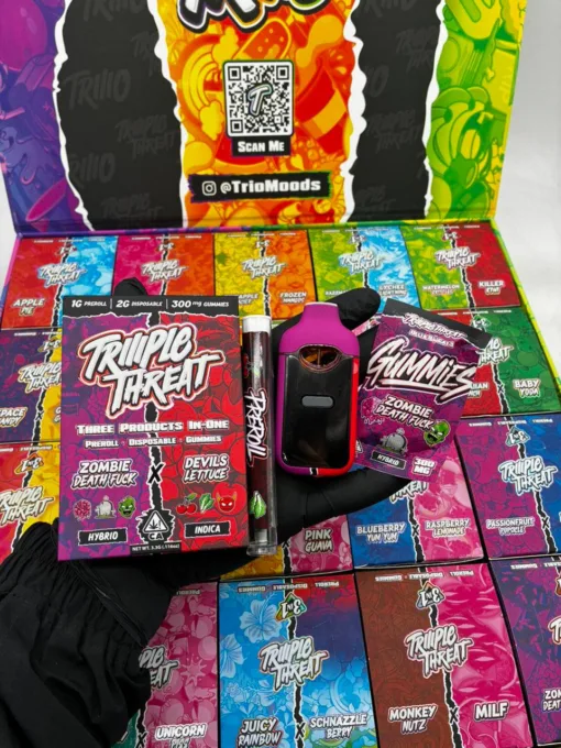Triiiple Threat 2g Disposable – WATERMELON ZKITTLES (Indica) x