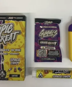 Triiiple Threat 2g Disposable – GRAPE GALAXY (Indica) x SPACE CANDY (Sativa)