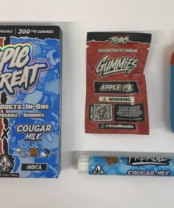 Triiiple Threat 2g Disposable – APPLE PIE (Hybrid) x COUGAR MILK (Indica)