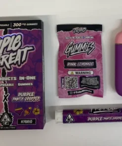 Triiiple Threat 2g Disposable – PINK LEMONADE (Sativa) x PURPLE PANTY DROPPER (Hybrid)