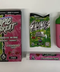 Triiiple Threat 2g Disposable – DIRTY STIPPER (Indica) x STRAWBERRY SWIRL (Hybrid)